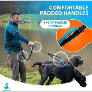 Dog walking Hands Free Double Dog Leash for Medium and Large Breeds